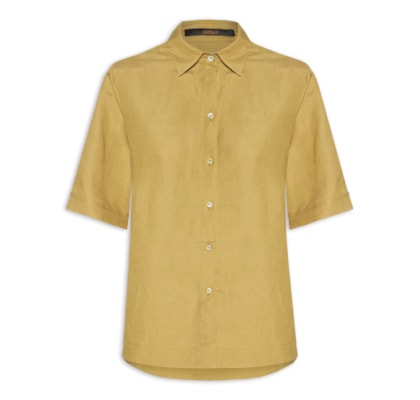 Camisa Feminina Caixote Demerara Linho - Verde