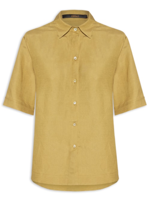 Camisa Feminina Caixote Demerara Linho - Verde