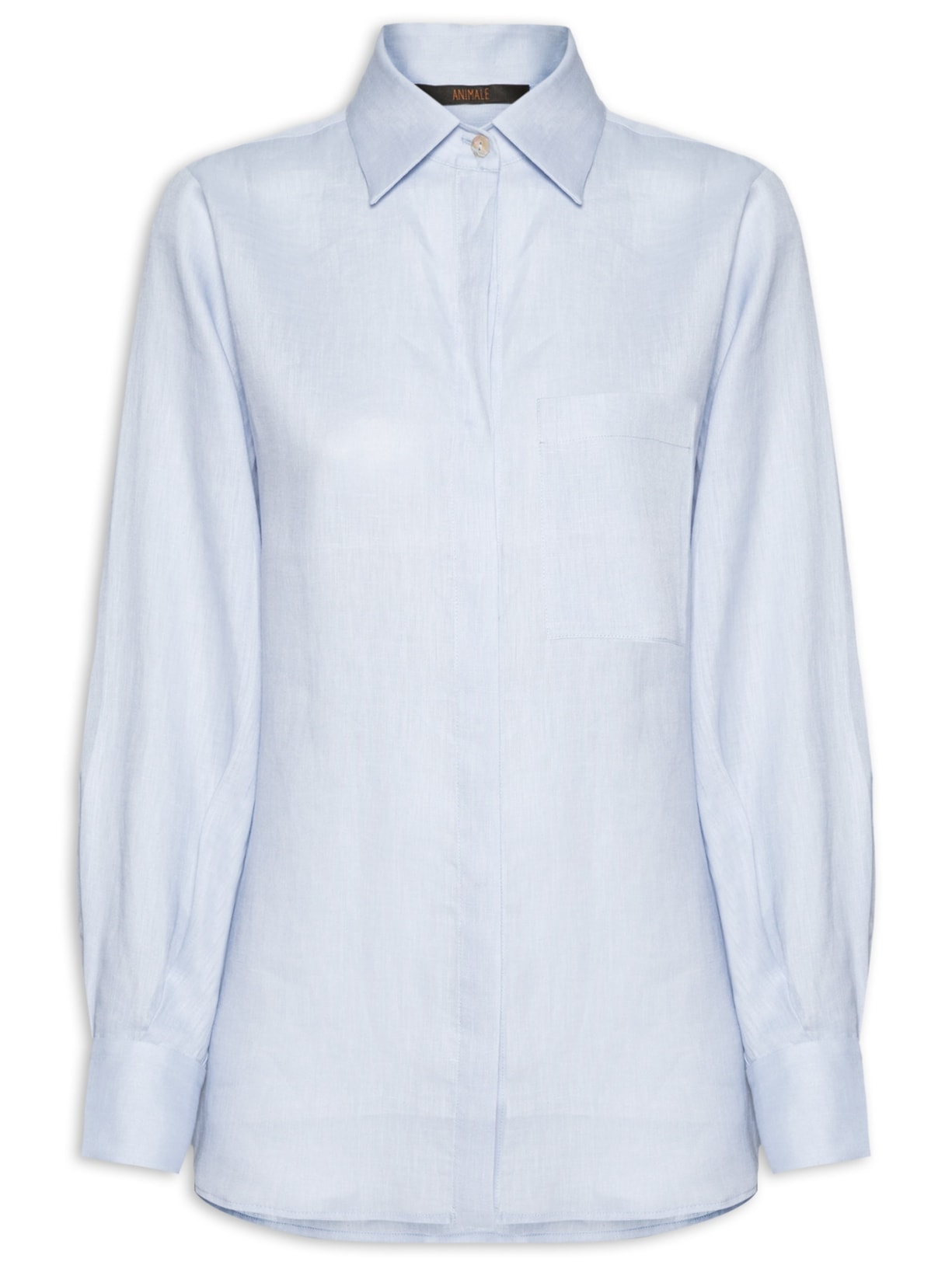 Camisa Feminina Cambraia De Linho - Azul