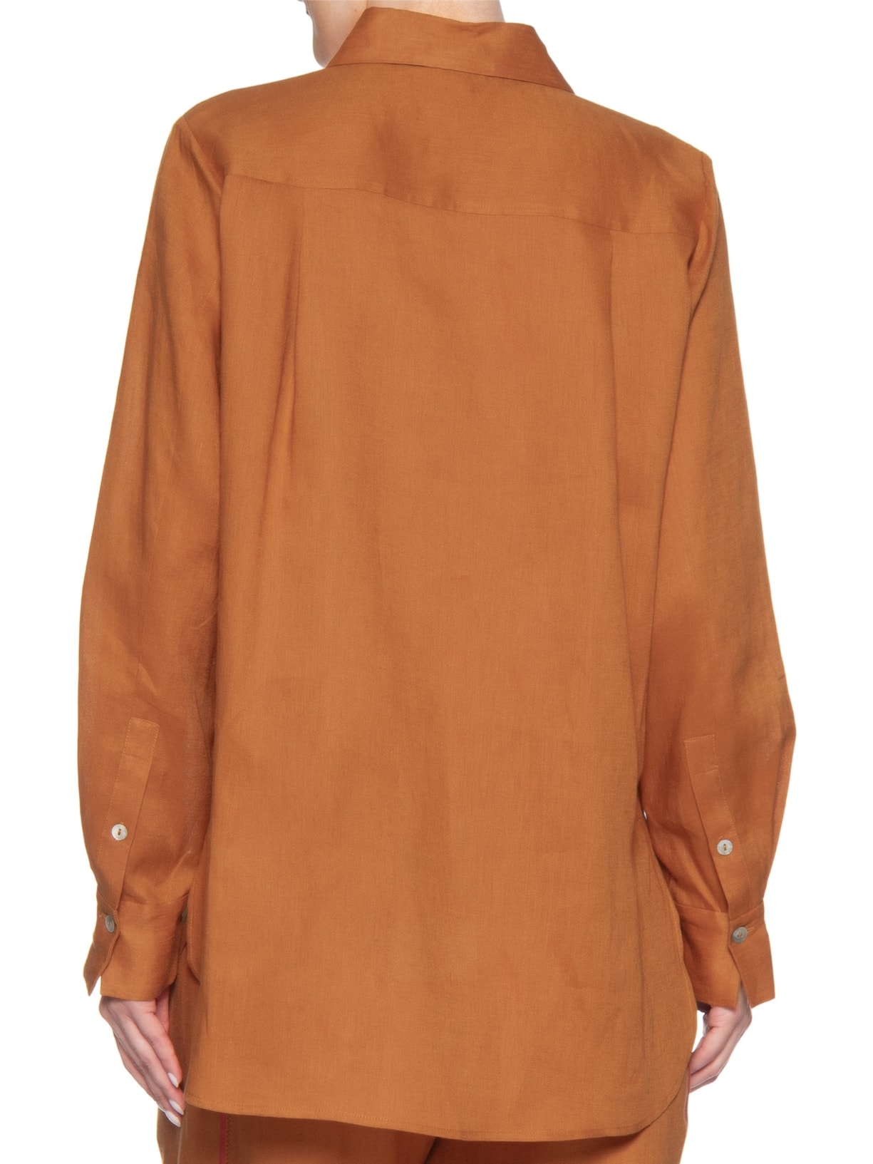 Camisa Feminina Cambraia De Linho Laranja Animale