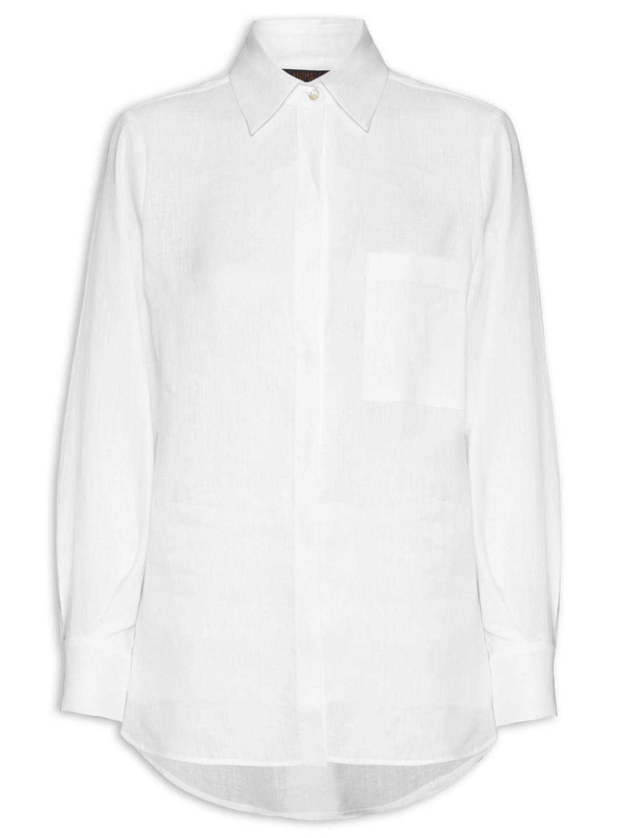 Camisa Feminina Cambraia de Linho Off White Animale