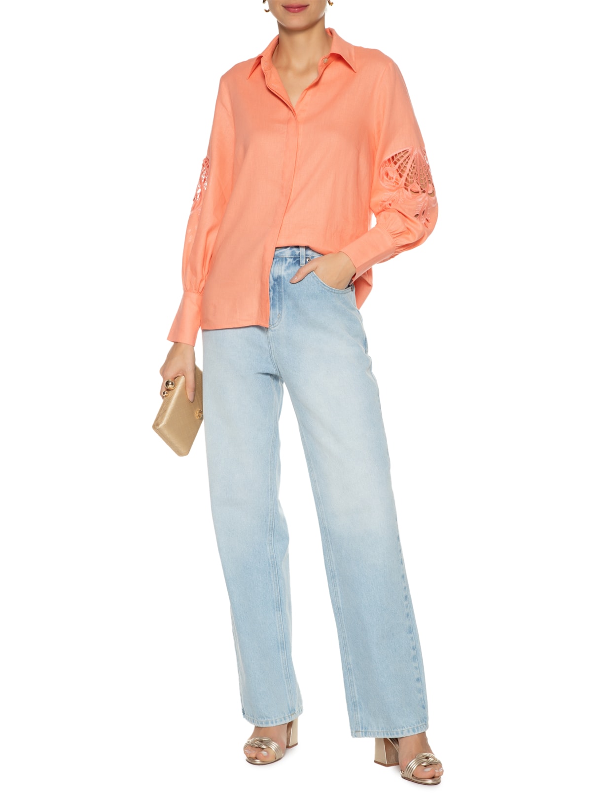 Camisa Feminina Camila Laranja Twenty Four Seven