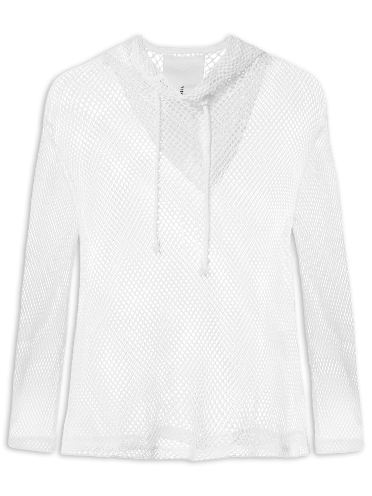 Camisa Feminina Capuz Layers Tela Branco Osklen