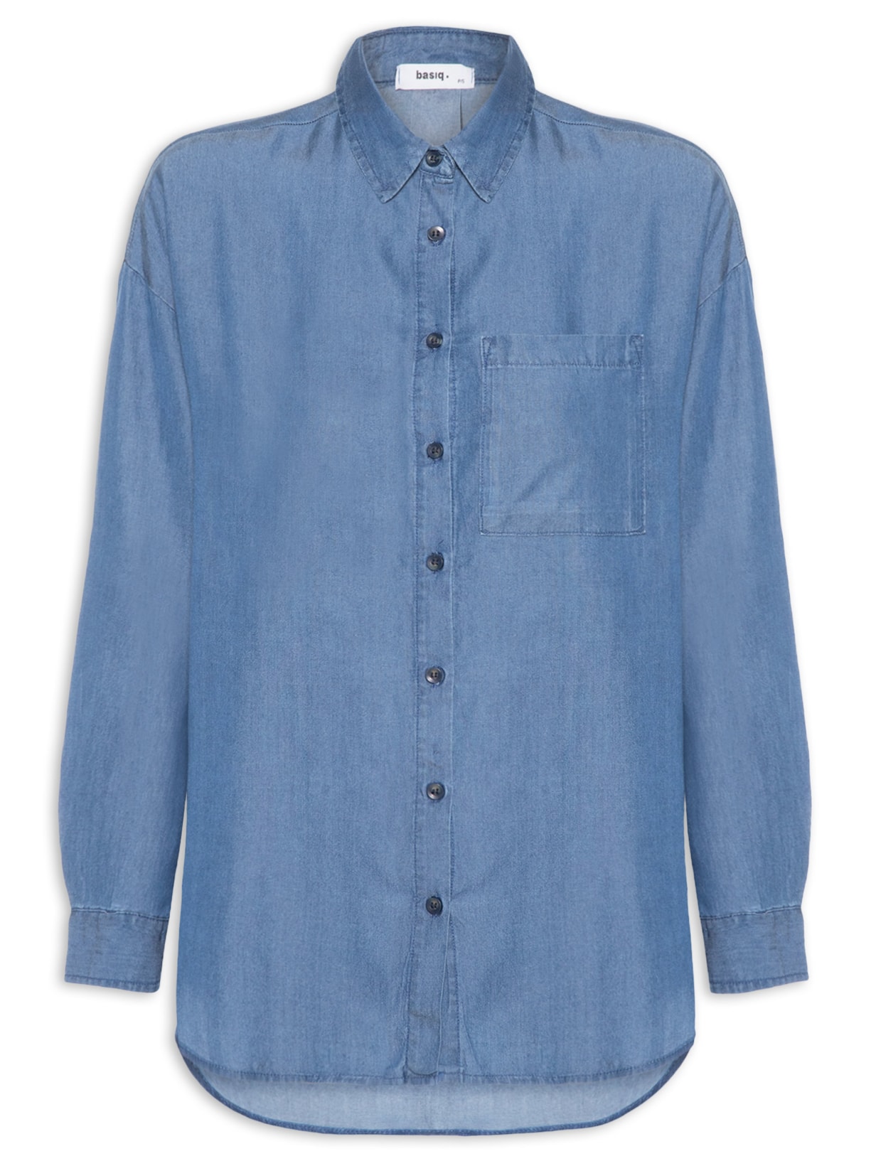 Camisa Feminina Casual Manga Longa - Azul