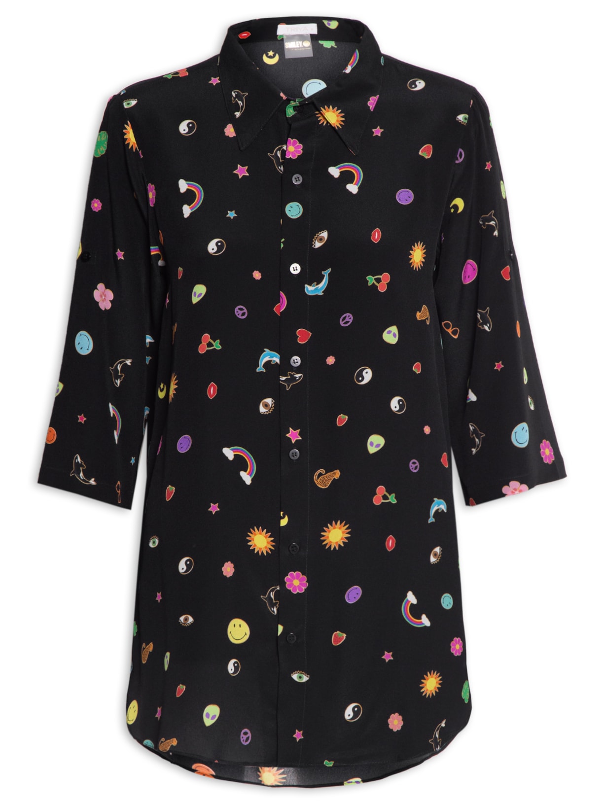 Camisa Feminina Chemise Básica - Preto