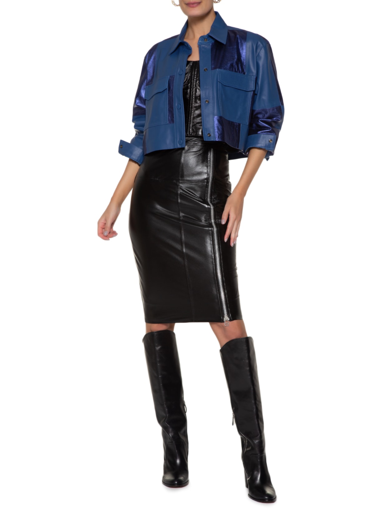 Camisa Feminina Chess Lud Azul Studio Kalline