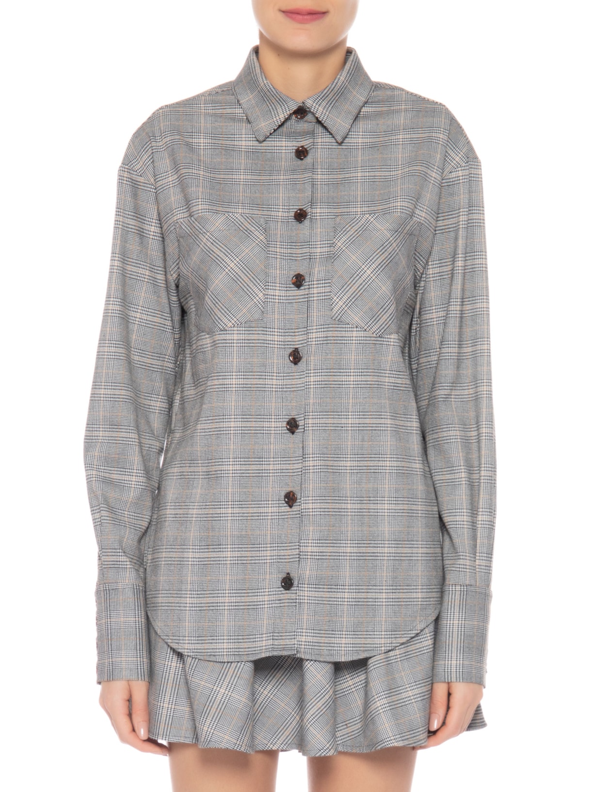 Camisa Feminina Chess Poule Cinza Niini