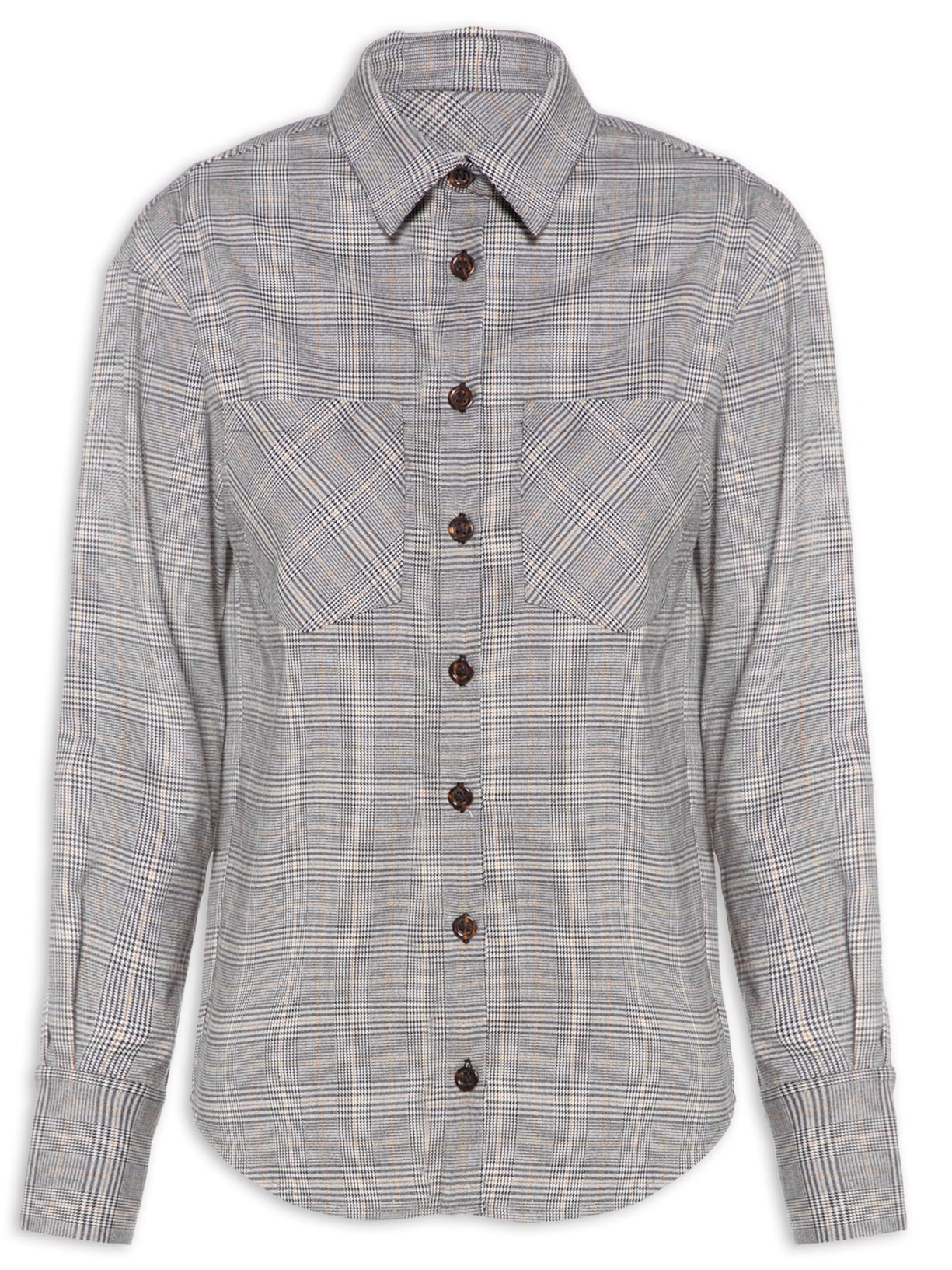 Camisa Feminina Chess Poule Cinza Niini