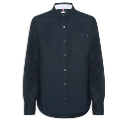 Camisa Feminina Classic Poplin Roll-Tab - Azul