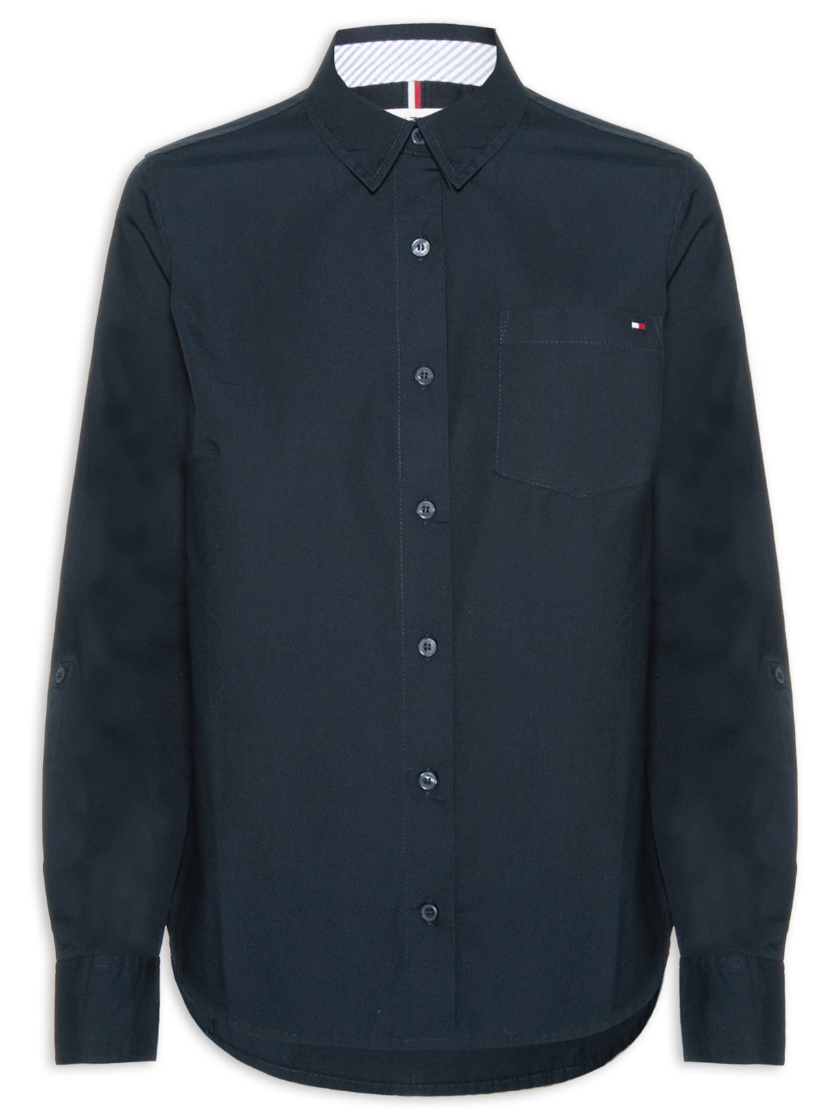 Camisa Feminina Classic Poplin Roll-Tab - Azul