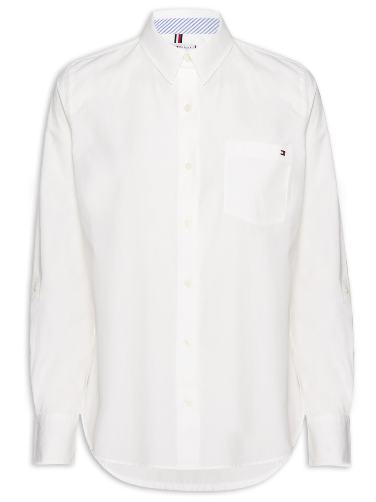 Camisa Feminina Classic Poplin Roll-Tab - Branco