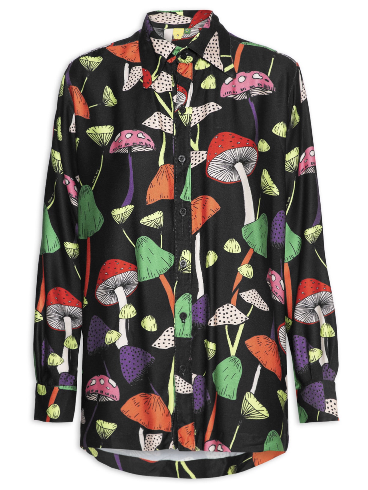 Camisa Feminina Cogumelos - Preto