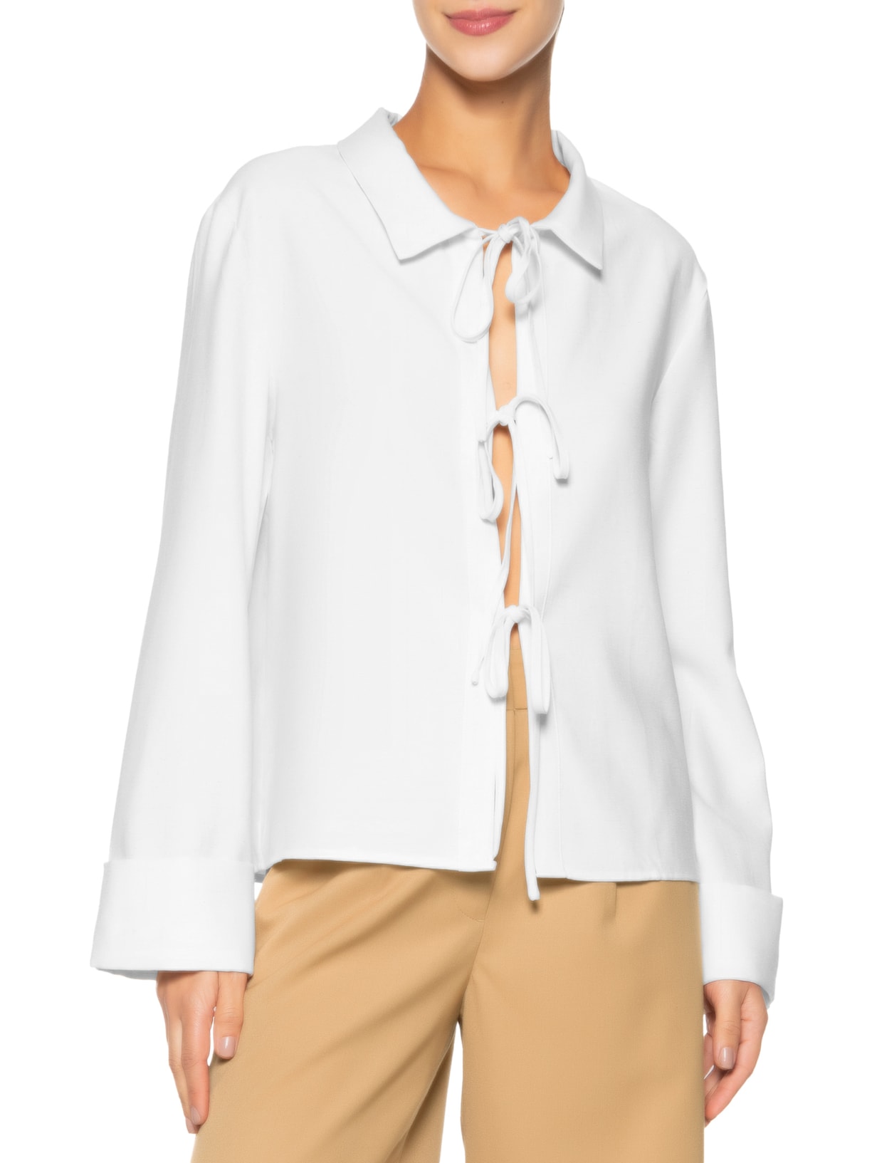 Camisa Feminina Com Abertura Frontal Branco '2Essential