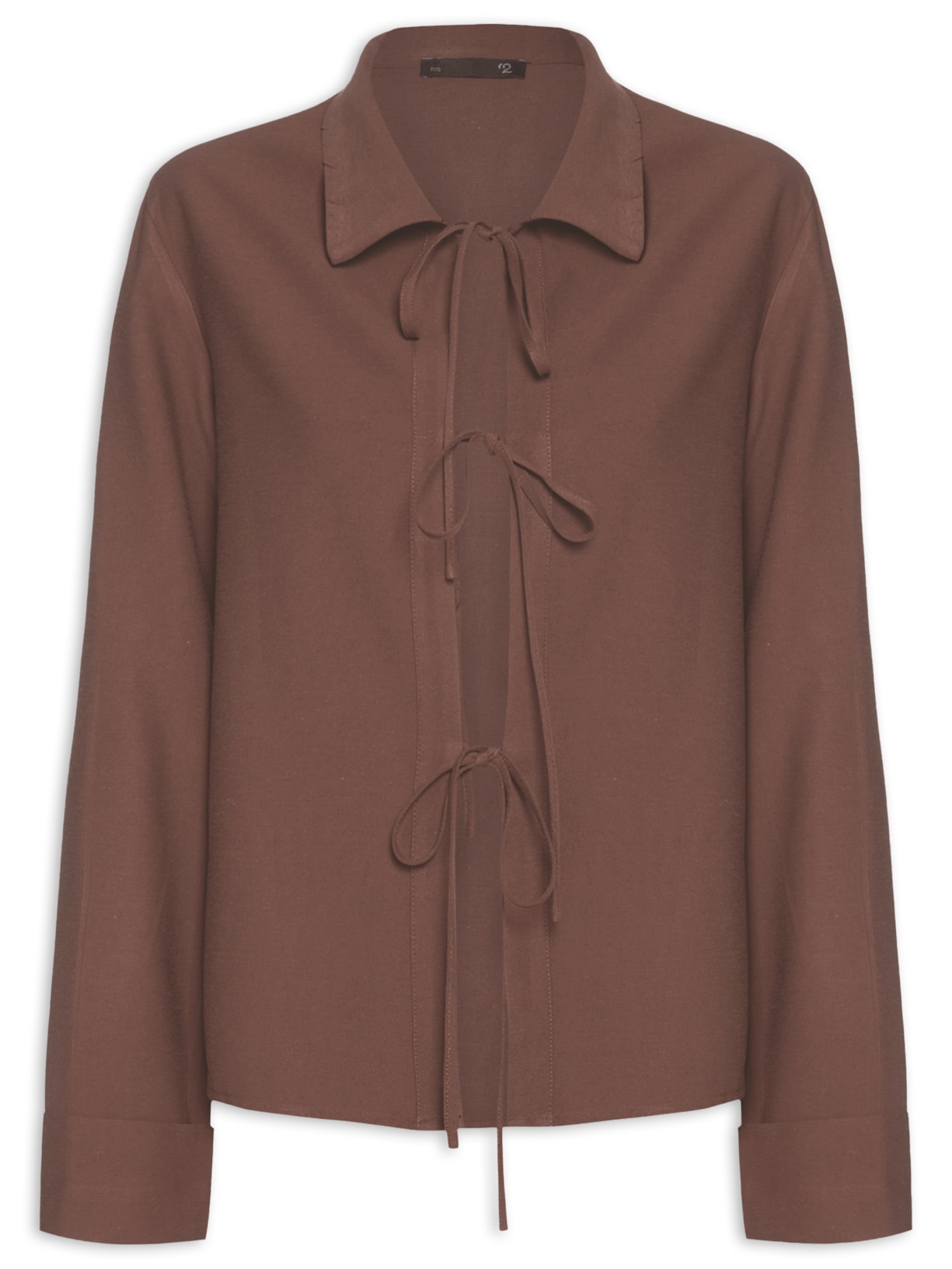 Camisa Feminina Com Abertura Frontal - Marrom