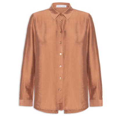 Camisa Feminina Com Amarração Nas Costas - Marrom