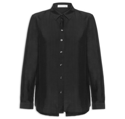 Camisa Feminina Com Amarração Nas Costas - Preto