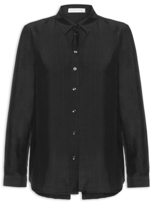 Camisa Feminina Com Amarração Nas Costas - Preto