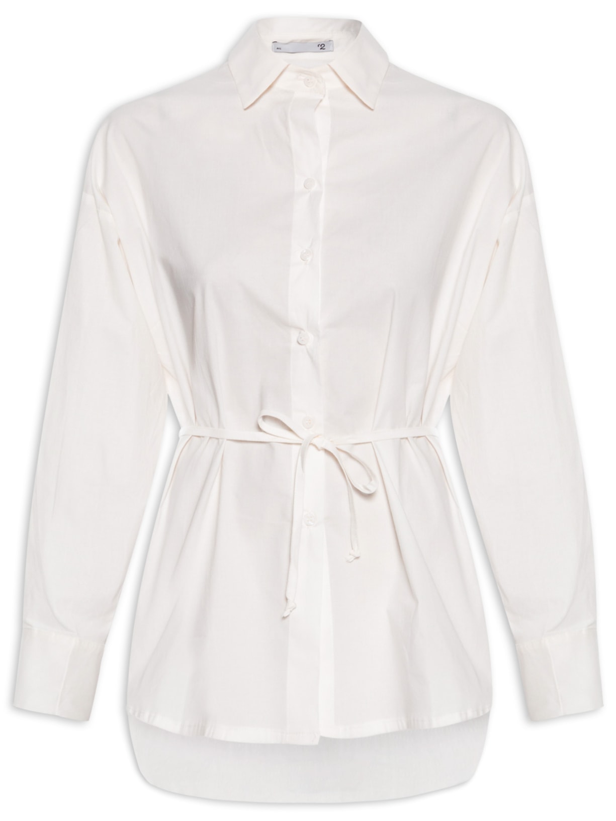 Camisa Feminina com Amarração - Off White