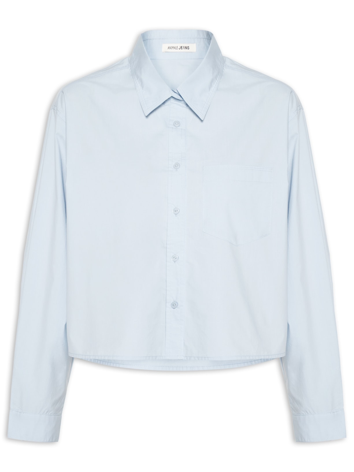 Camisa Feminina Com Bolso Azul Animale Jeans