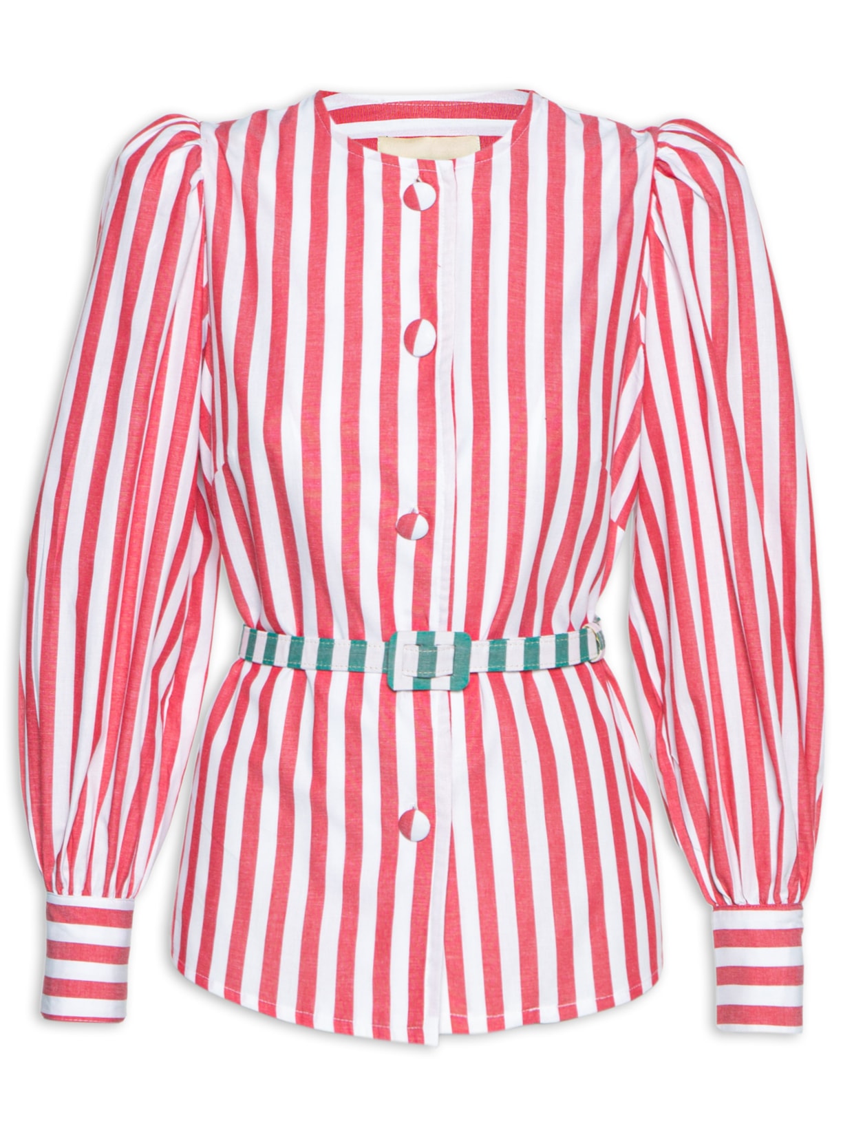 Camisa Feminina Com Cinto Amélie - Vermelho