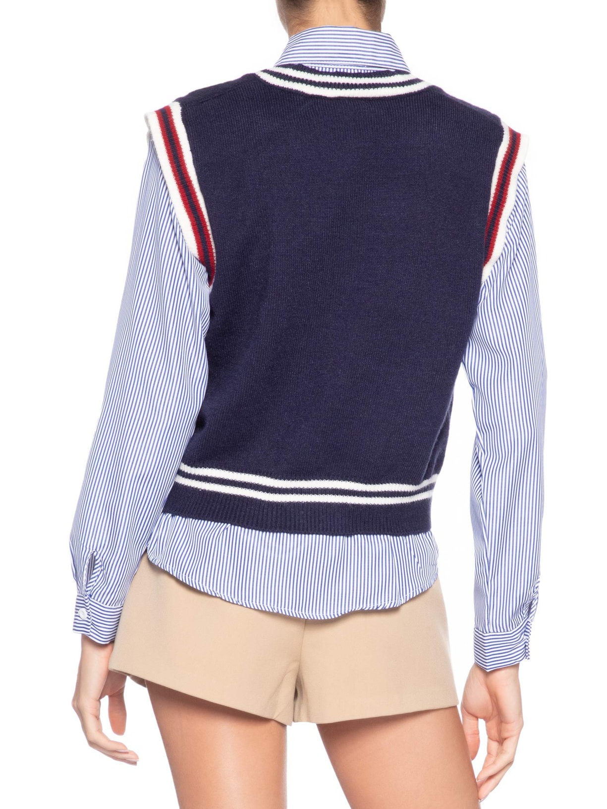 Camisa Feminina com Colete em Tricot – Azul Market 33