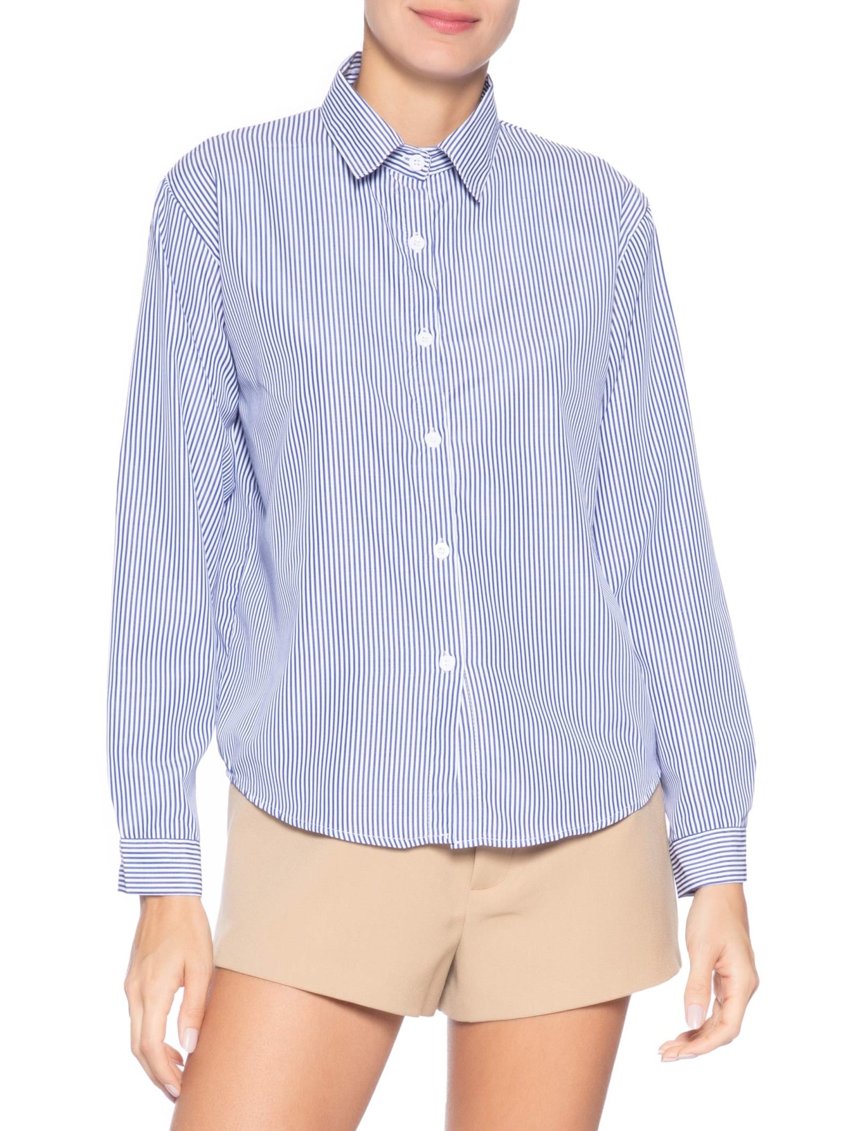 Camisa Feminina com Colete em Tricot – Azul Market 33