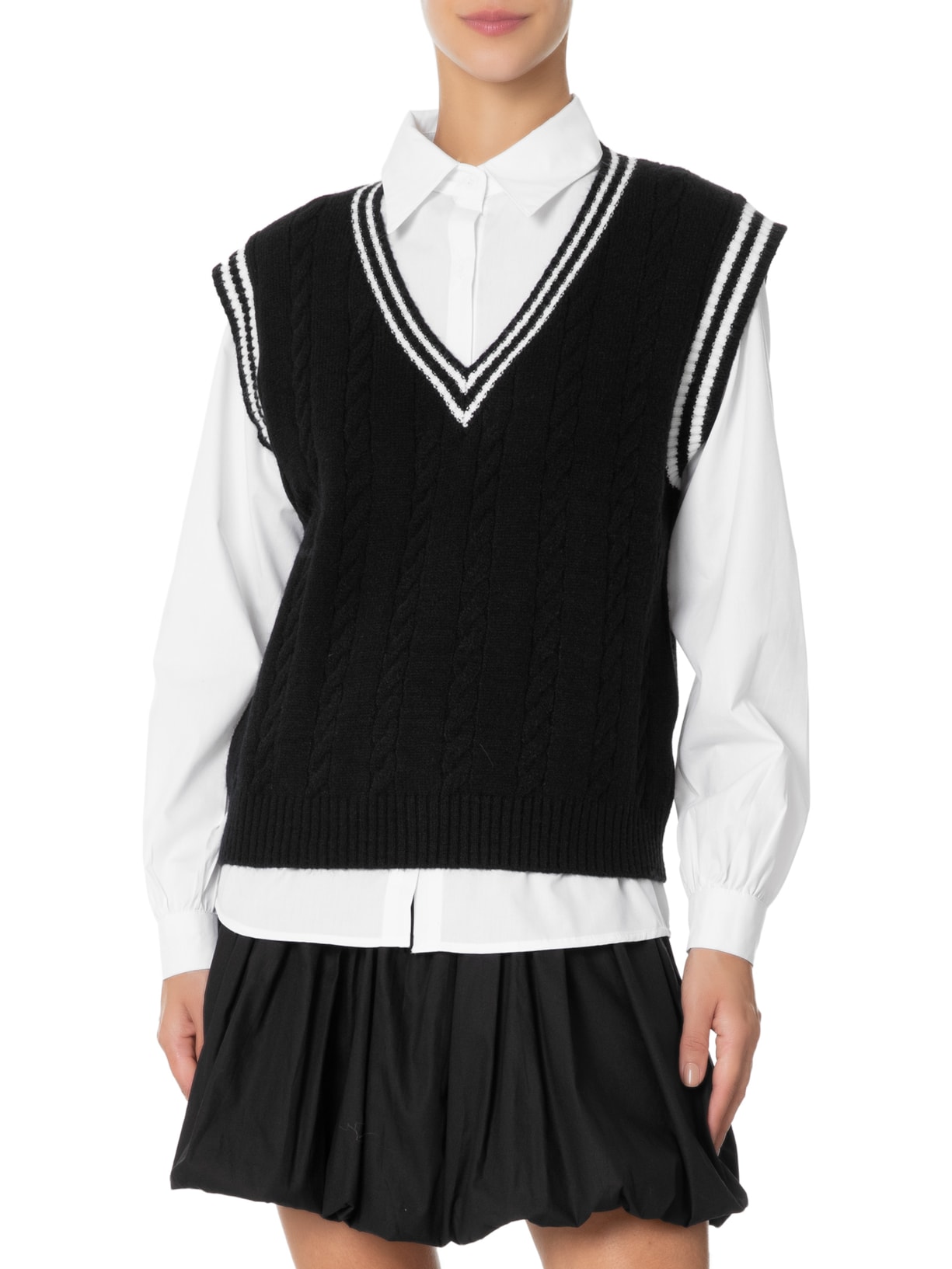Camisa Feminina Com Colete Removível em Tricot Off White Market 33