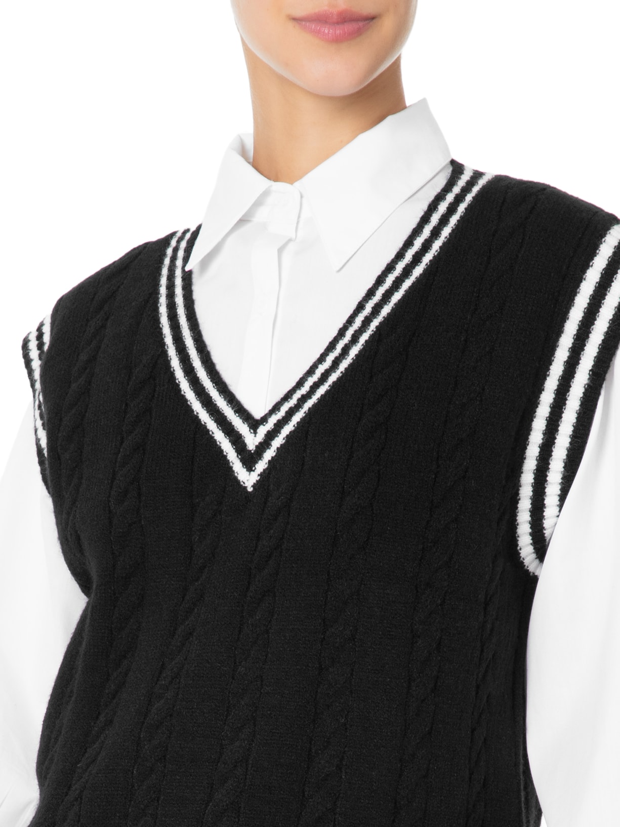 Camisa Feminina Com Colete Removível em Tricot Off White Market 33