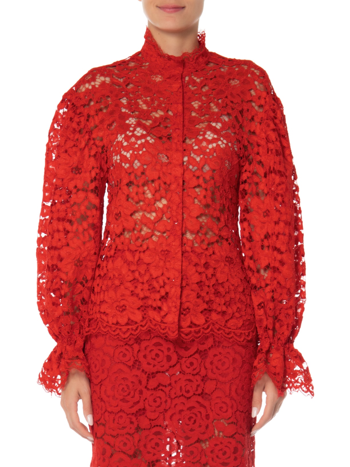 Camisa Feminina Com Manga Volumosa Vermelho Animale