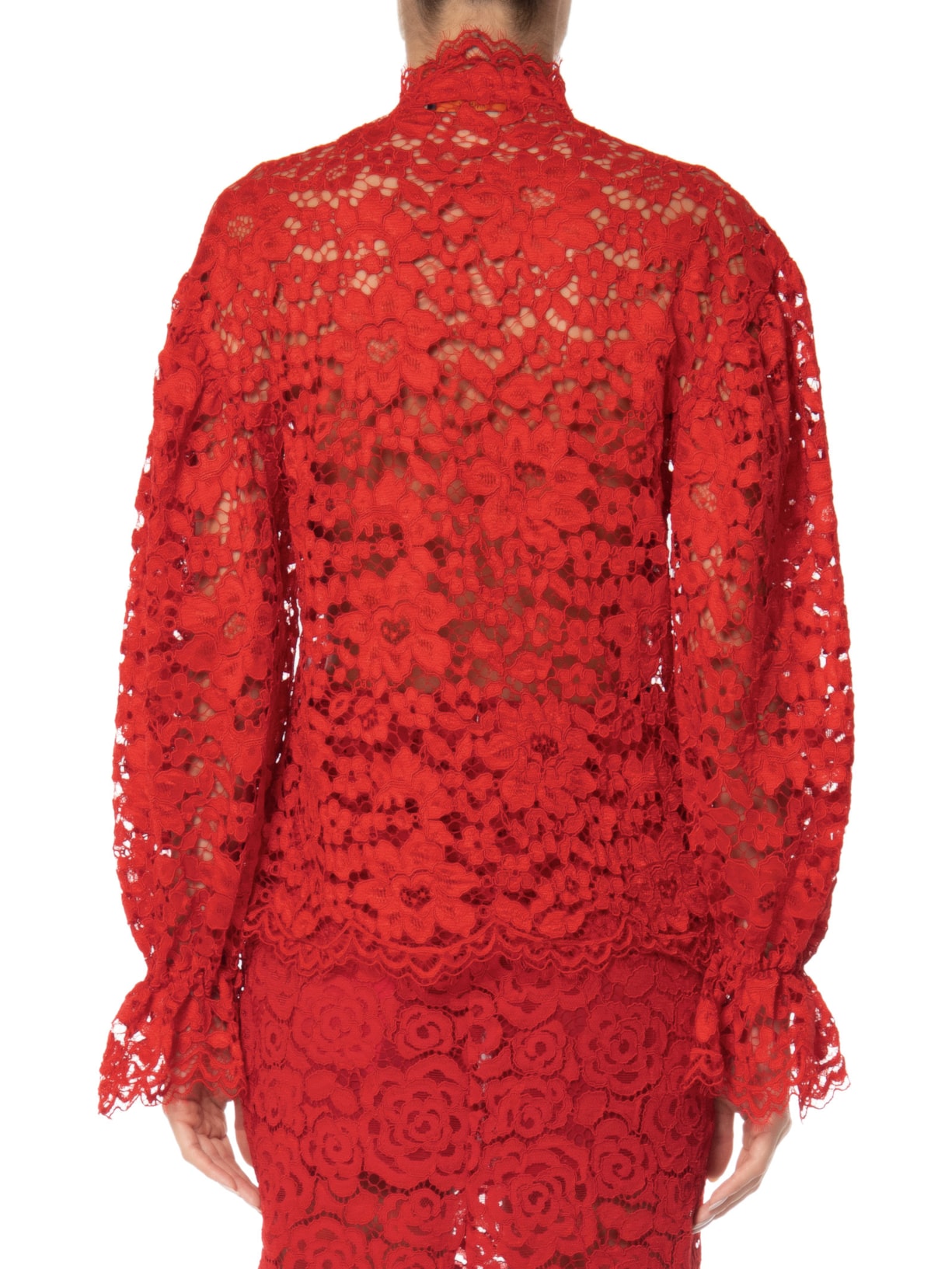 Camisa Feminina Com Manga Volumosa Vermelho Animale