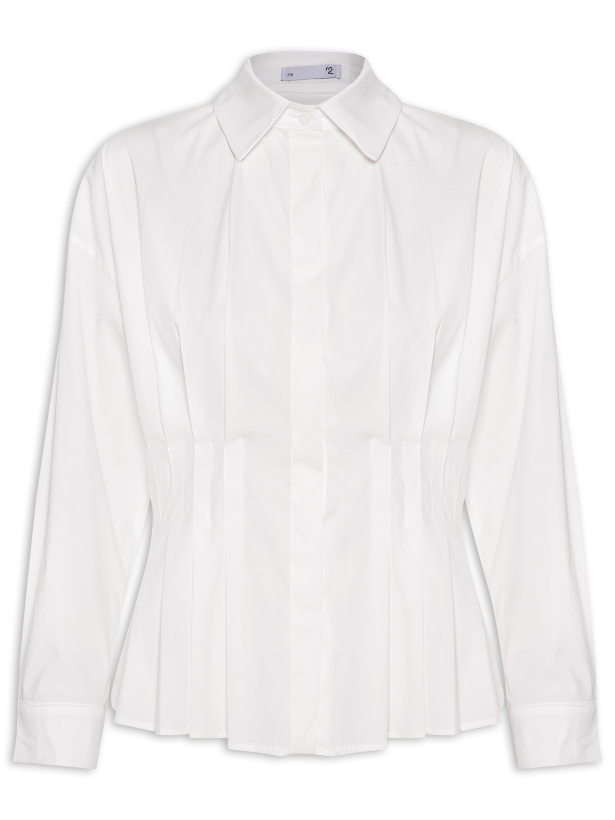 Camisa Feminina Com Pregas - Off White