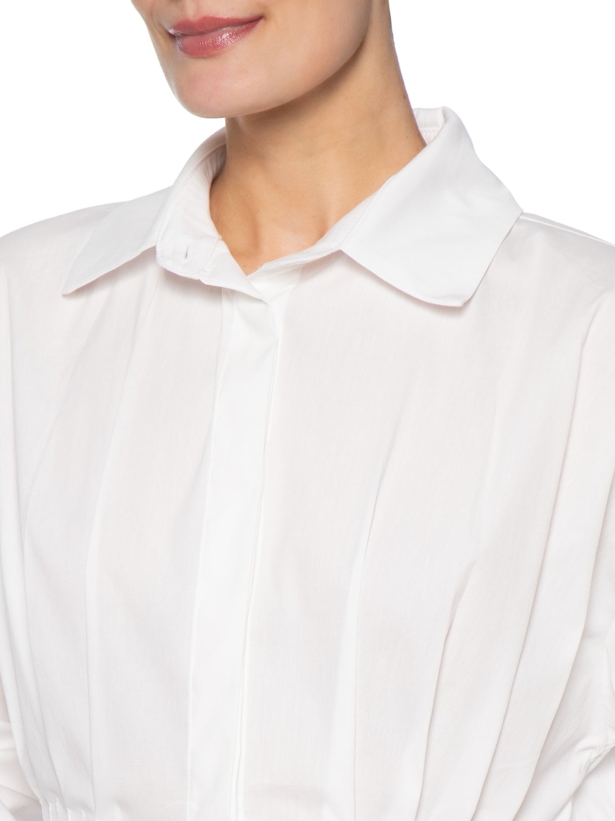 Camisa Feminina Com Pregas Off White '2Essential