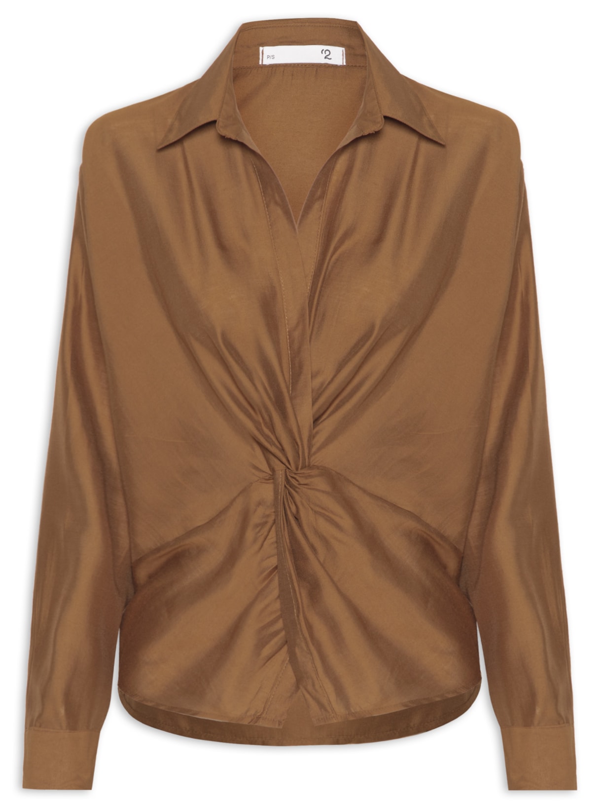 Camisa Feminina Com Transpasse - Marrom