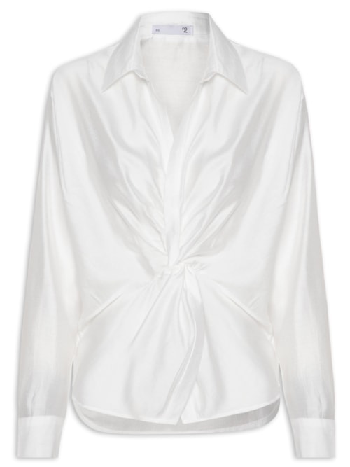 Camisa Feminina Com Transpasse - Off White