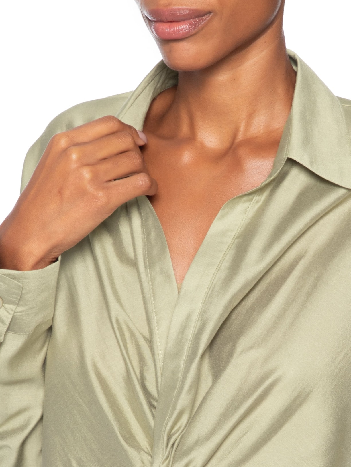 Camisa Feminina Com Transpasse Verde '2Essential