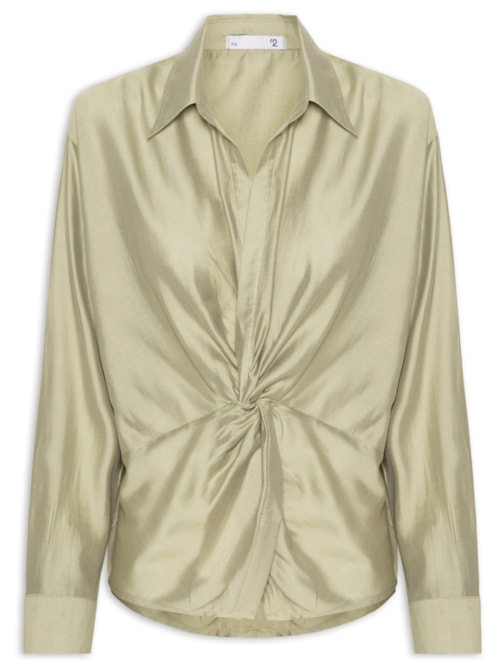 Camisa Feminina Com Transpasse - Verde