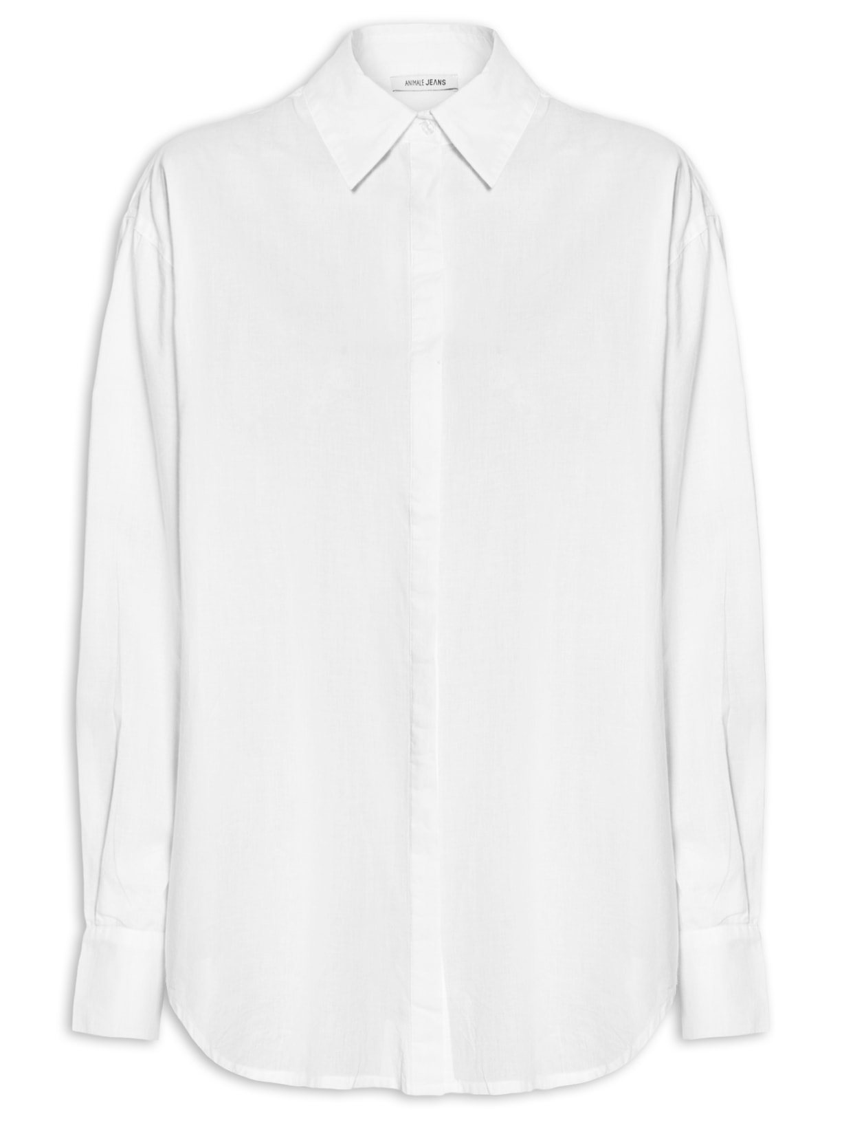 Camisa Feminina Cotton Lisa Alongada - Branco