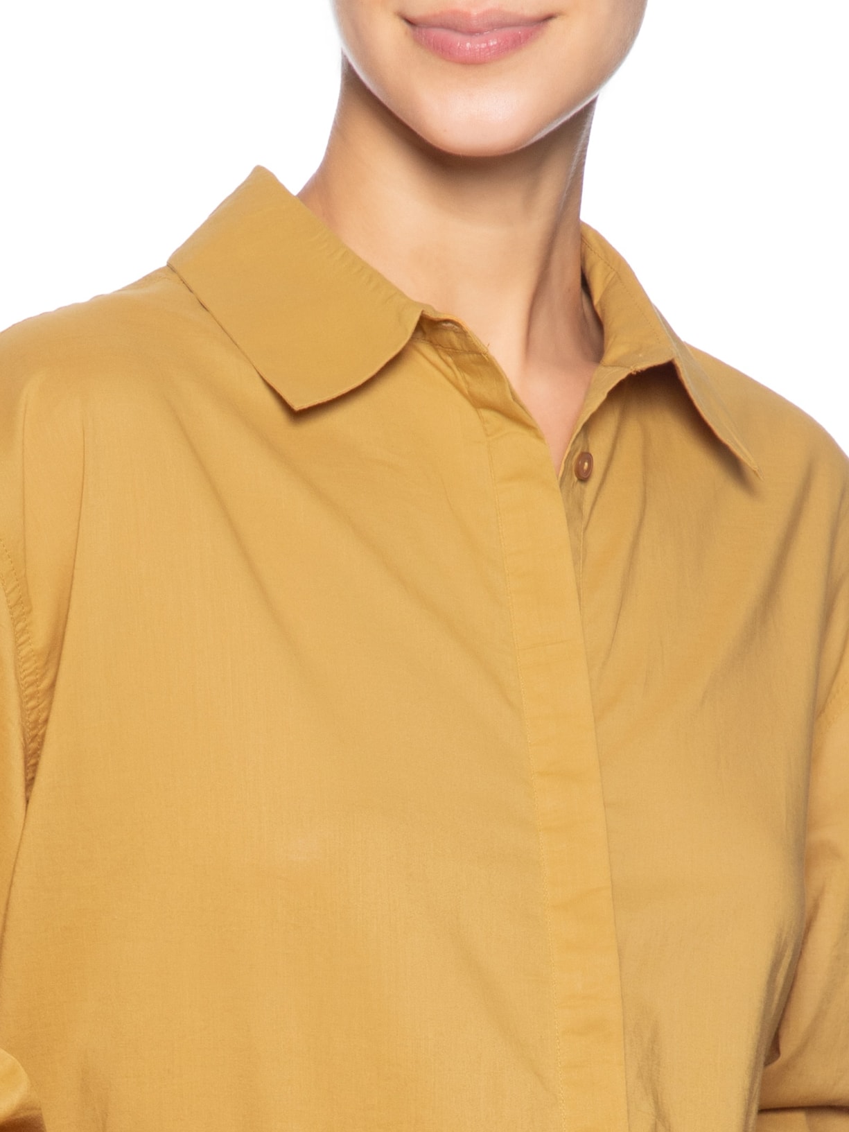 Camisa Feminina Cotton Lisa Alongada Marrom Animale Jeans