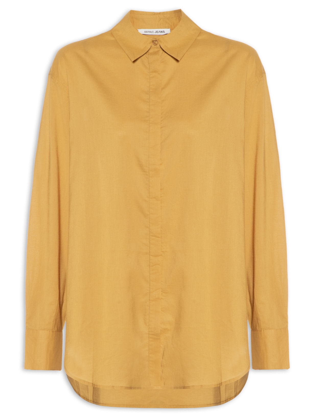 Camisa Feminina Cotton Lisa Alongada Marrom Animale Jeans