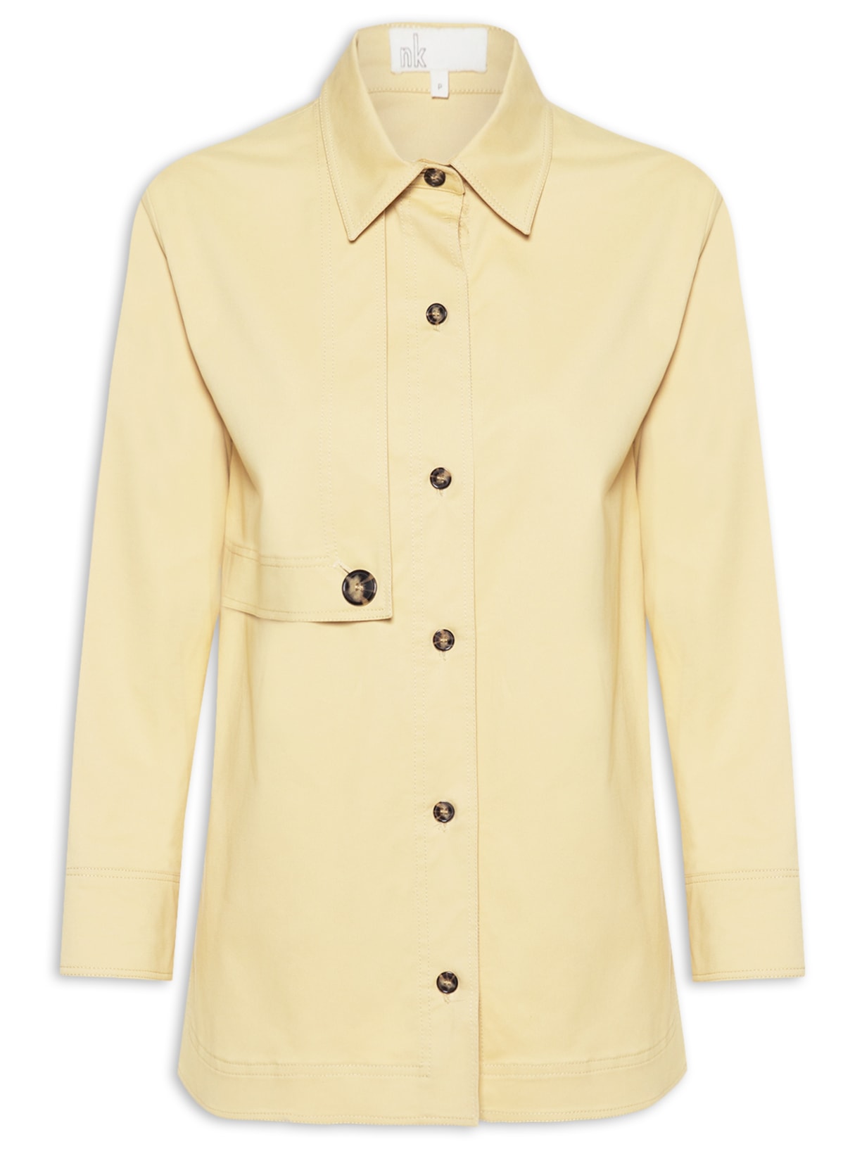 Camisa Feminina Cotton Trench Branda - Bege