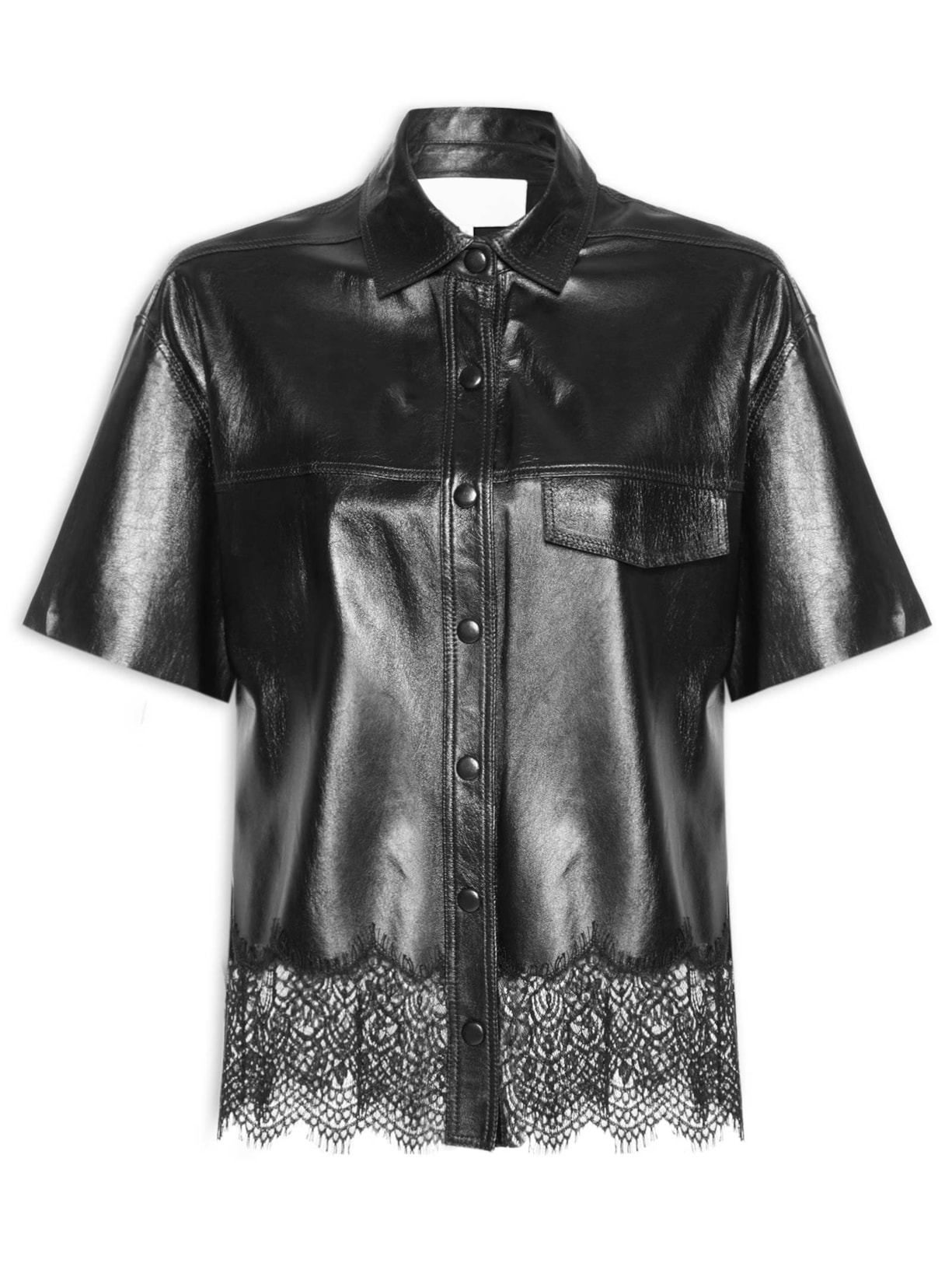 Camisa Feminina Couro Poli Preto Nk