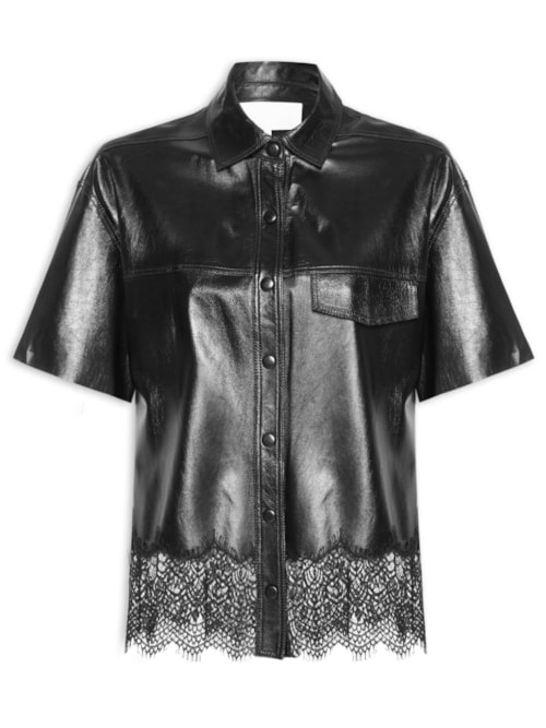 Camisa Feminina Couro Poli - Preto