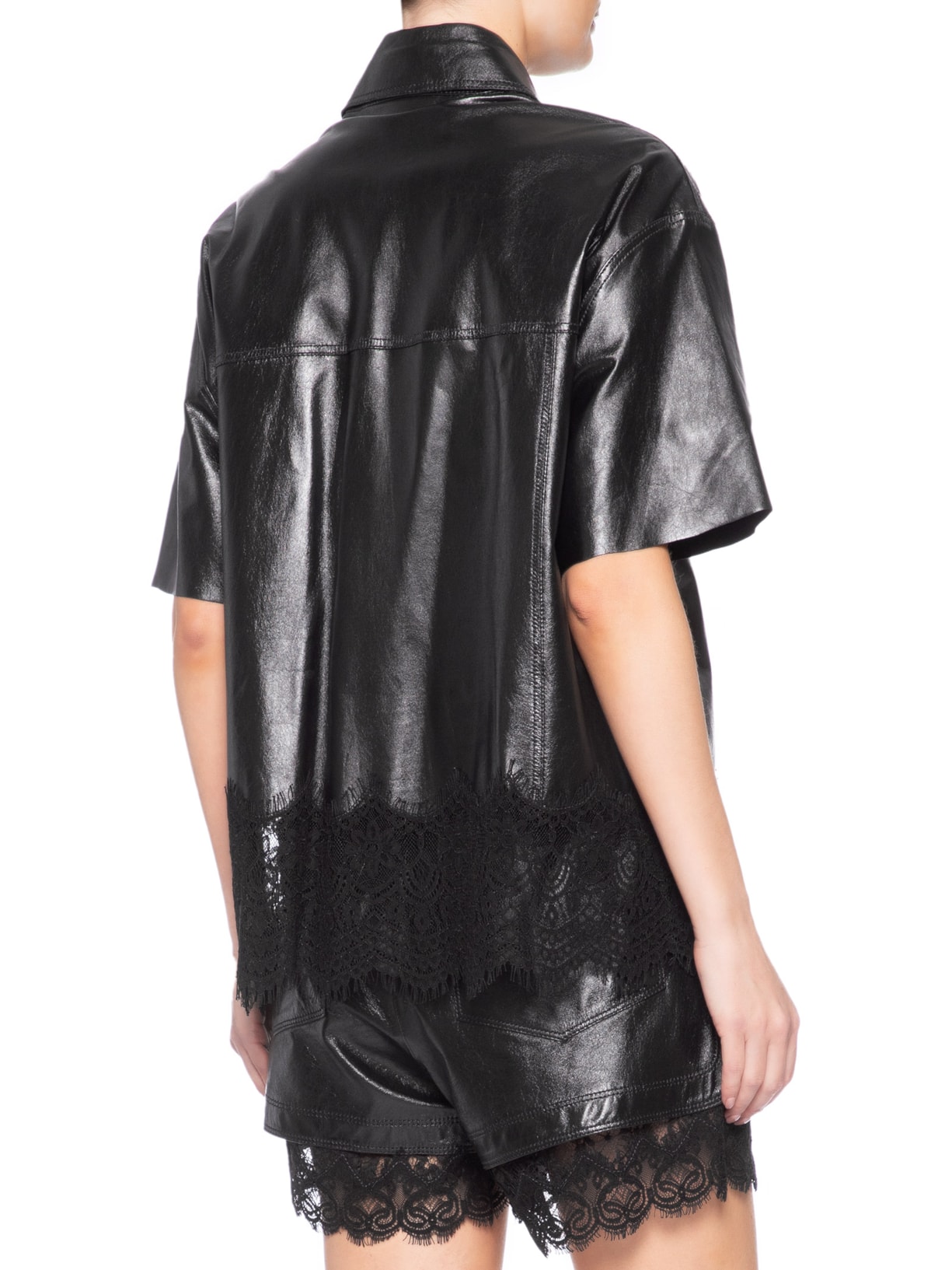 Camisa Feminina Couro Poli Preto Nk