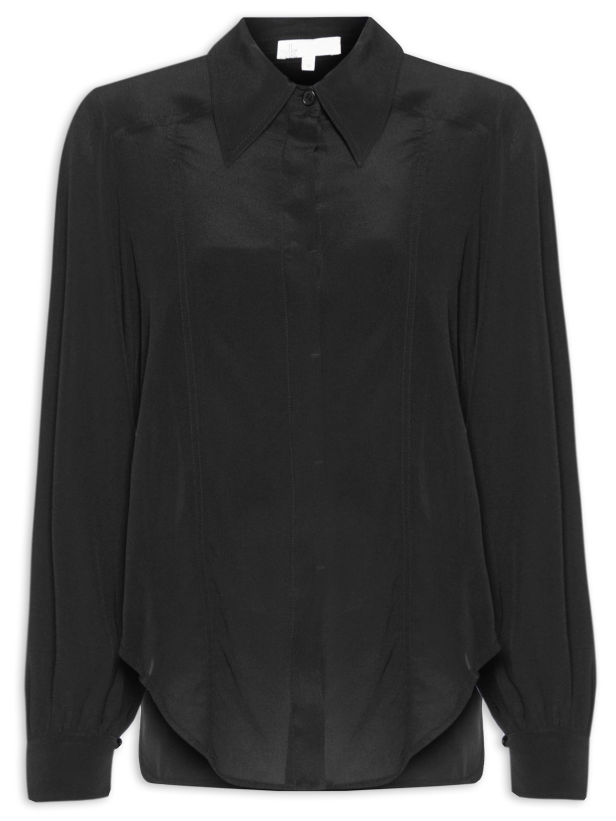 Camisa Feminina Crepe De Seda Lindsay - Preto