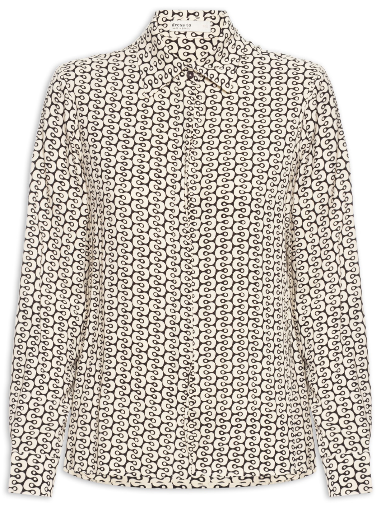 Camisa Feminina Crepe Estampa Ipanema - Preto