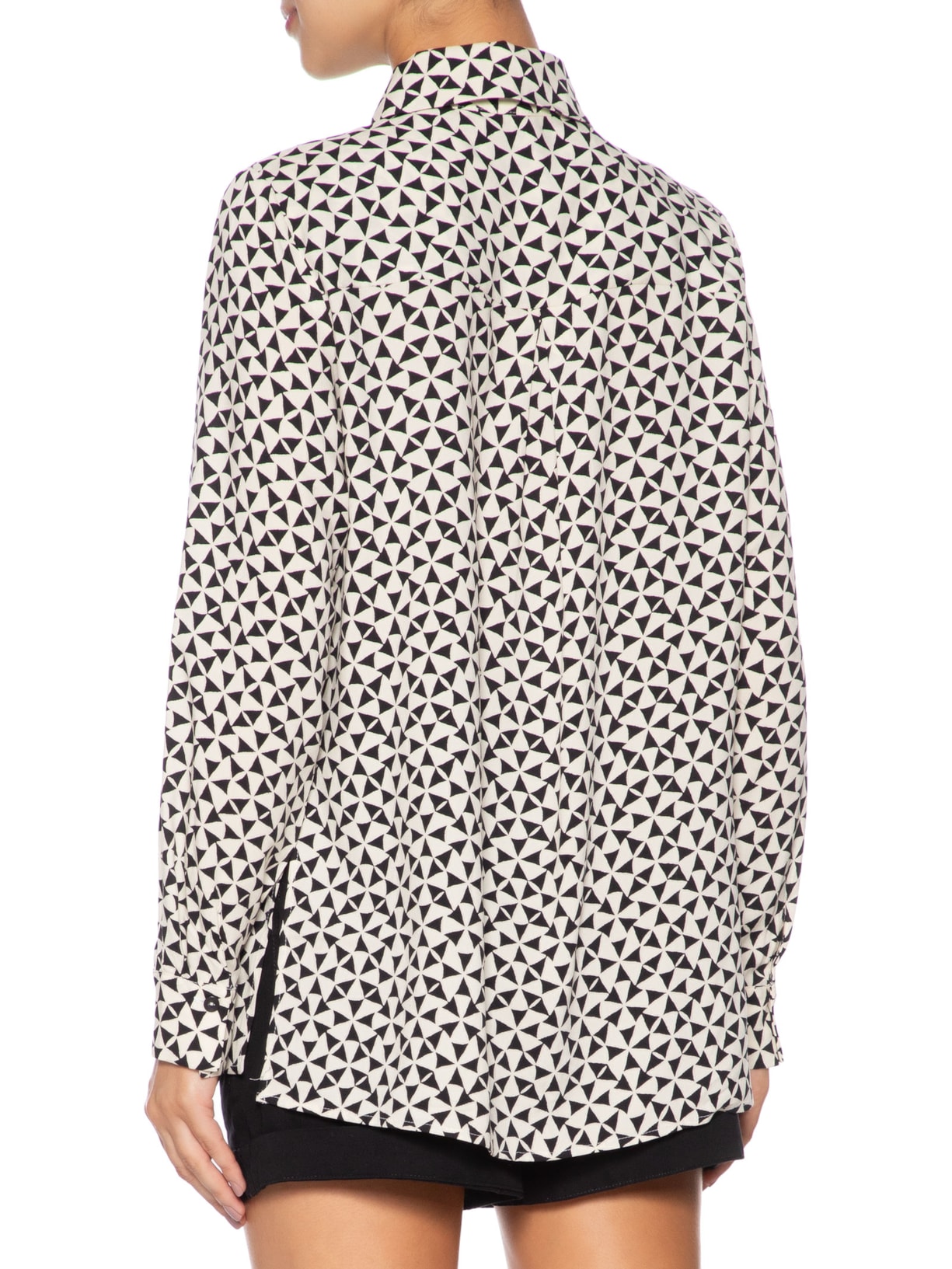 Camisa Feminina Crepe Estampa Vento Preto Dress To