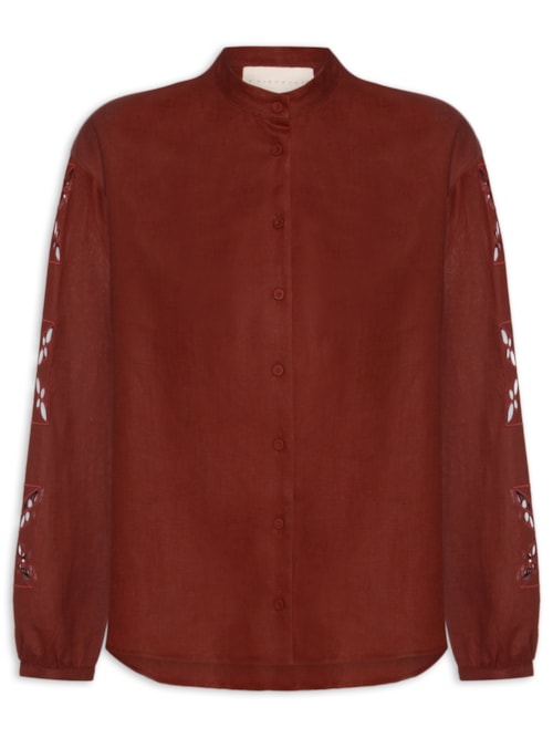 Camisa Feminina Crepúsculo Linho - Vermelho