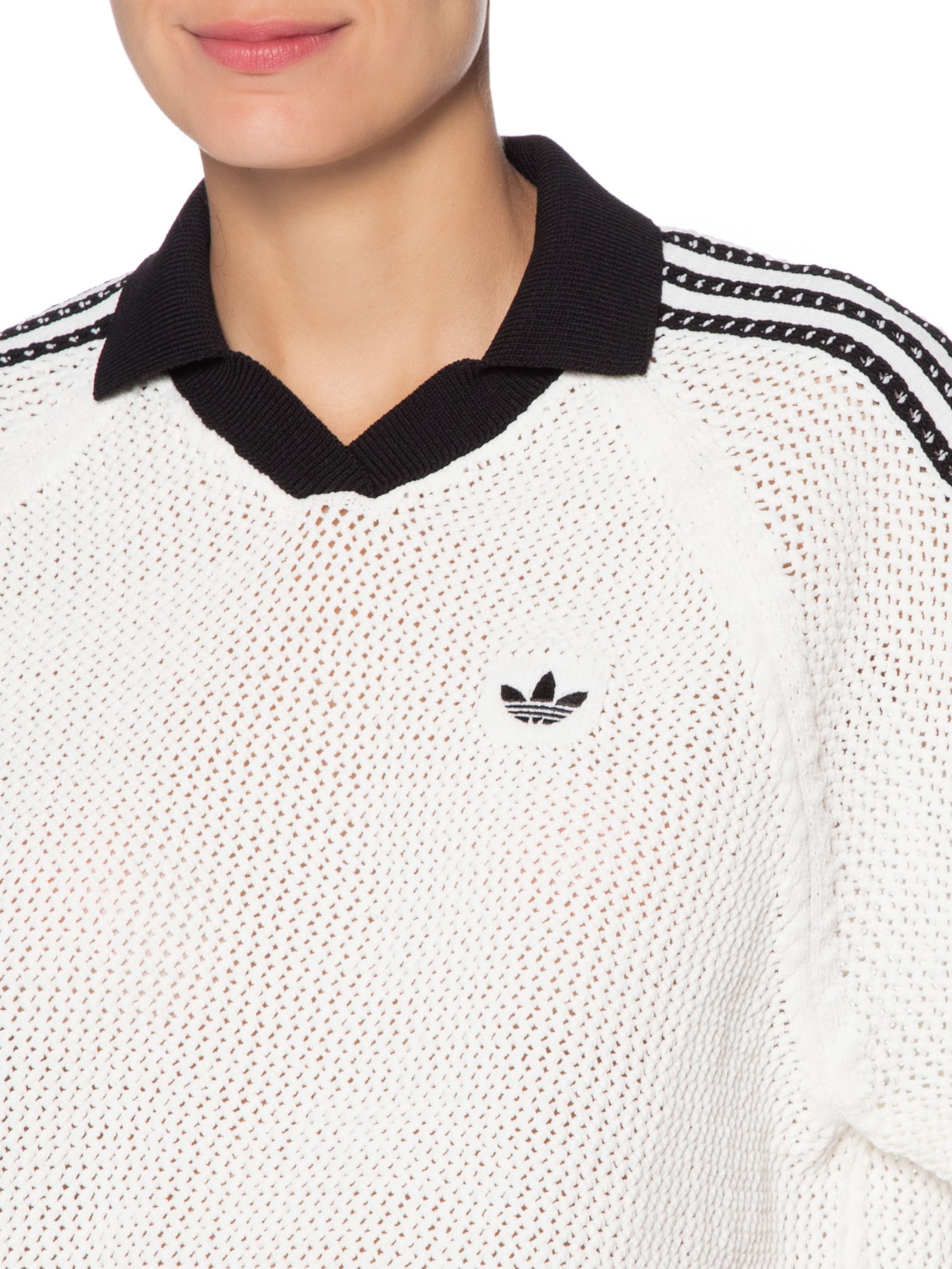 Camisa Feminina Crochet Polo – Branco Adidas Originals
