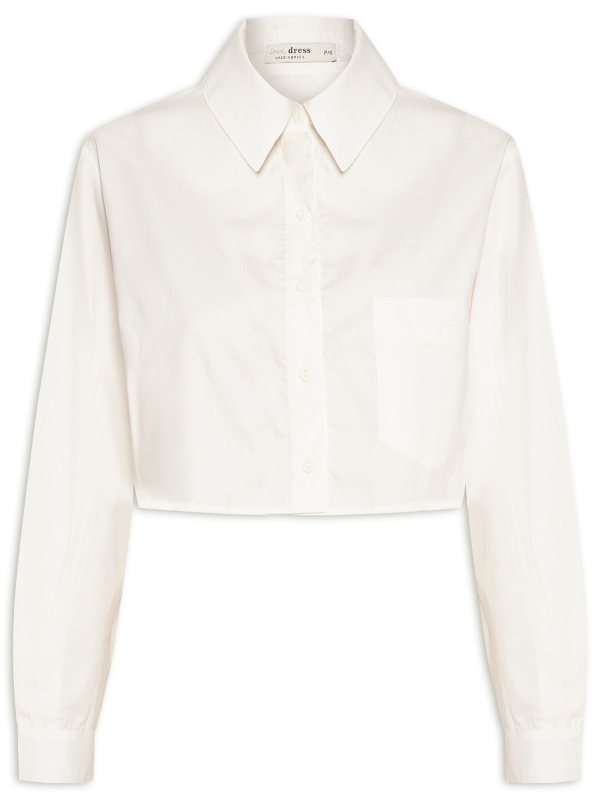Camisa Feminina Cropped Algodão - Off White