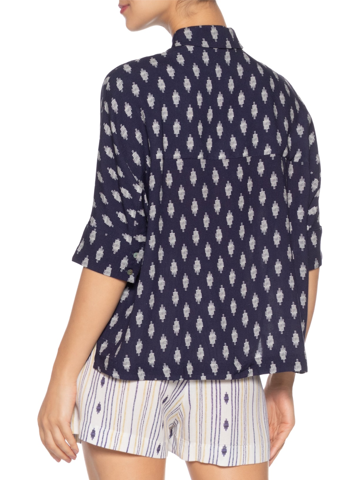 Camisa Feminina Cropped Azul Lenny Niemeyer